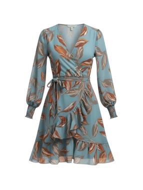 Sheer Floral Wrap Dress with Tie Waist- Size Small- NWT
